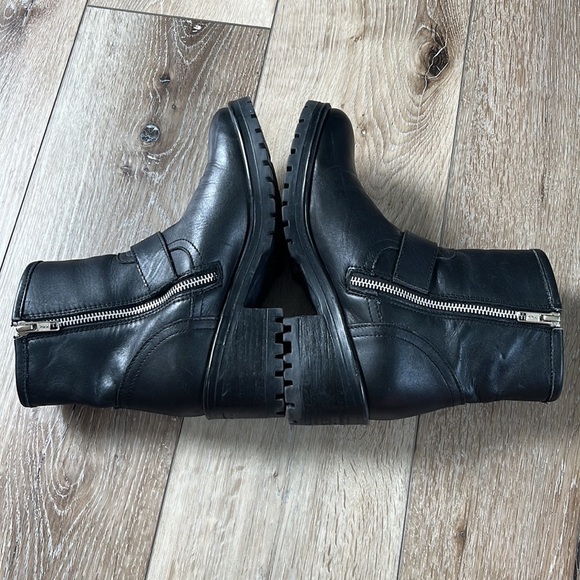 Steve Madden Black Leather Moto Booties - Picture 6 of 9